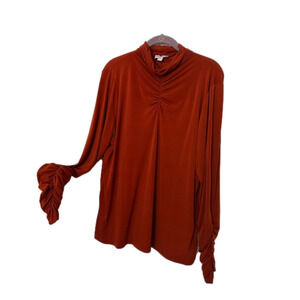 Susan Graver Turtle Neck Long Sleeve with Ruching Details